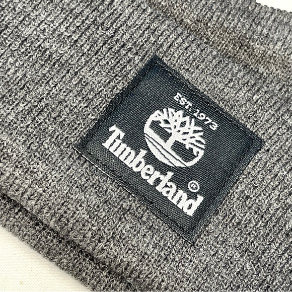Timberland Men’s Cuffed Beanie Winter Hat Lightweight T100354C 010 Gray NWT - Picture 2 of 15